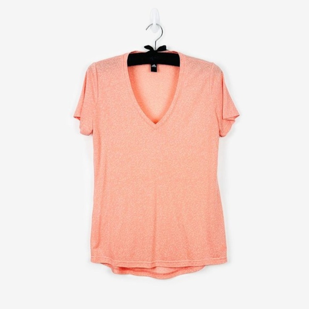 Adidas YOLA V-Neck Tee Size L Orange Casual Athleisure‎